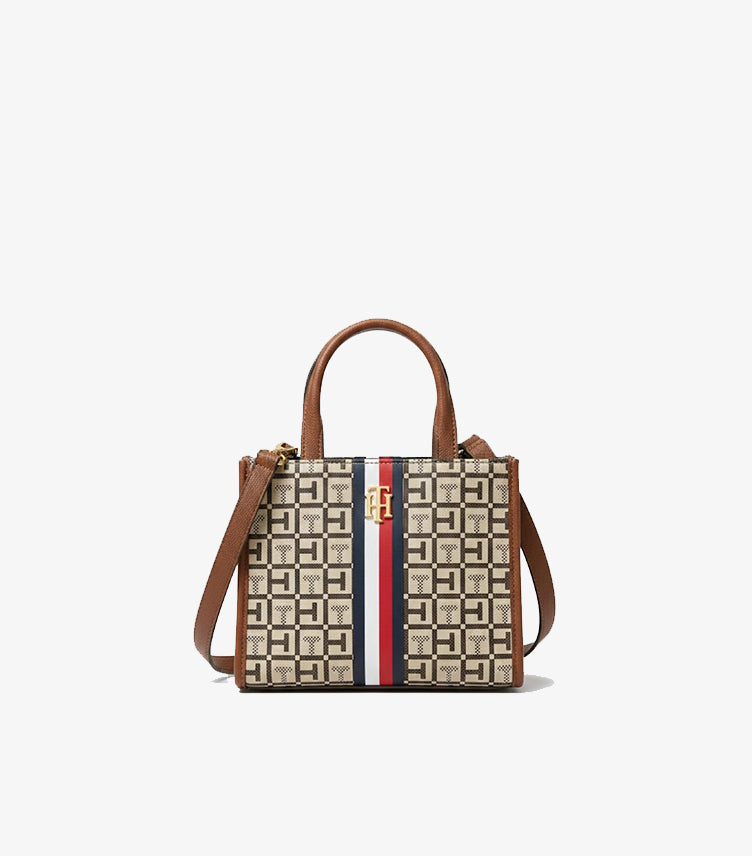 TOMMY HILFIGER WOMEN’S ESSENTIAL STRIPE CROSSBODY MINI TOTE BAG