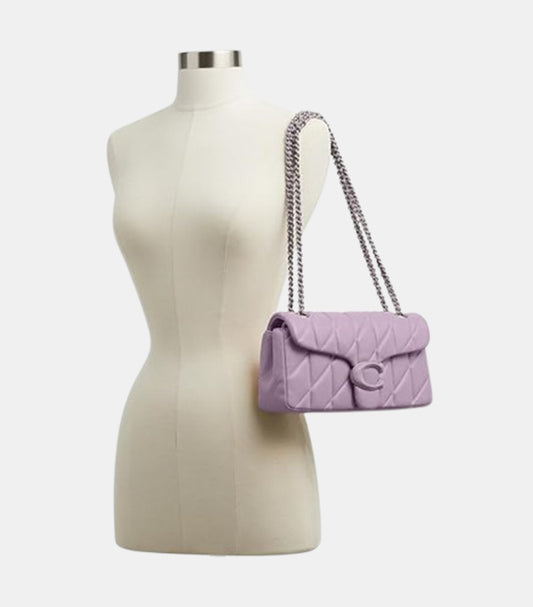 COACH WOMENS QUILTED LEATHER COVERED C TABBY SHOULDER BAG