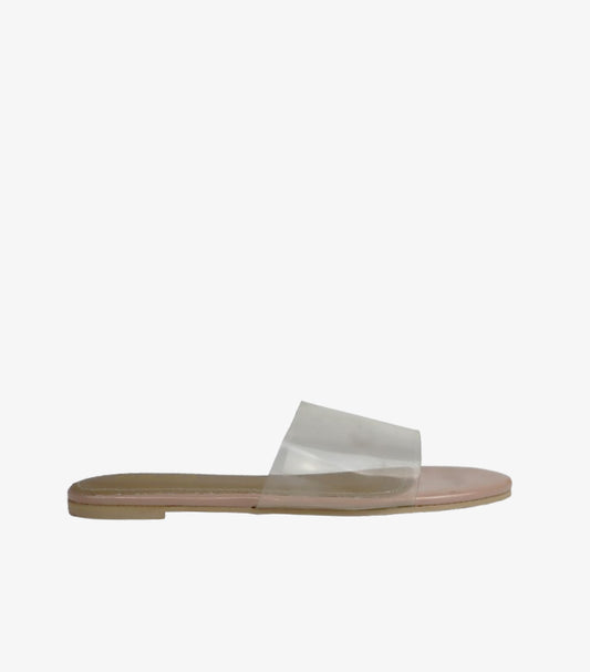 SHEIN WOMEN’S CLEAR STRAP FLAT SLIDE