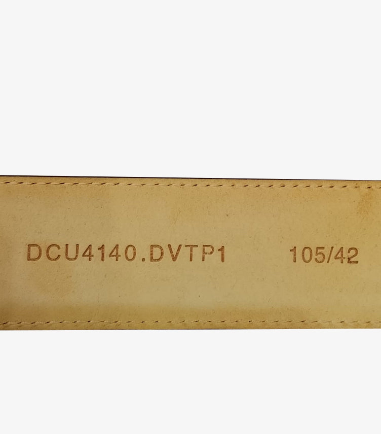 VERSACE MEN’S MEDUSA LEATHER BELT – TAUPE WITH GOLD-TONE BUCKLE