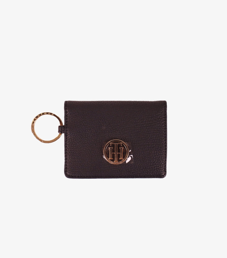 TOMMY HILFIGER WOMEN’S PEBBLED LEATHER CARD HOLDER