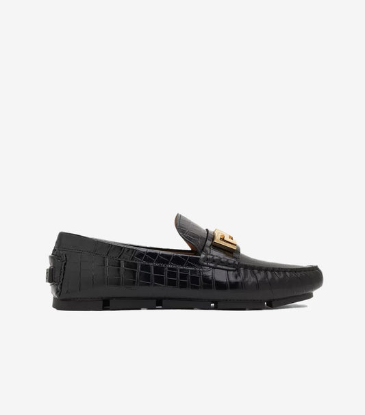 VERSACE GRECA DRIVING SHOES IN LEATHER