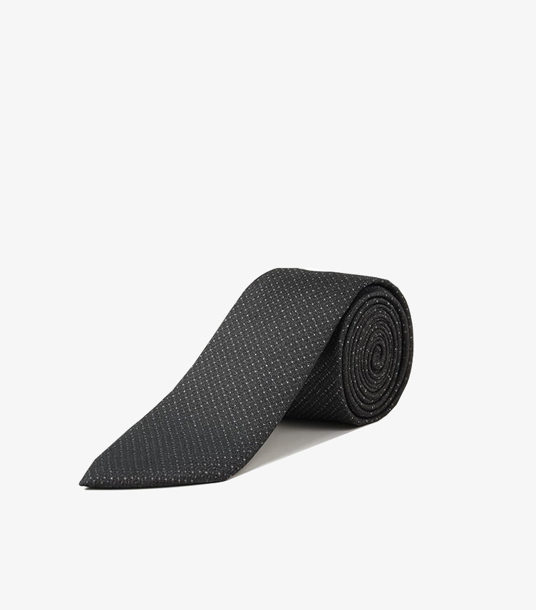 CALVIN KLEIN MEN'S BLACK TEXTURED MICRO-PATTERN TIE