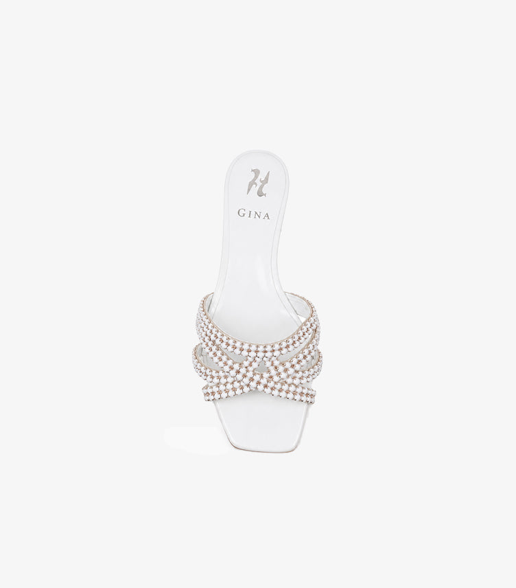 GINA PEARL EMBELLISHED FLAT SLIDE