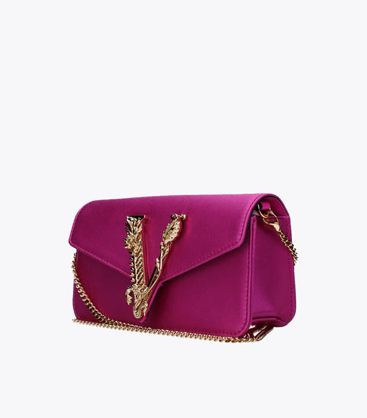 VERSACE PINK SATIN CROSS BODY BAG