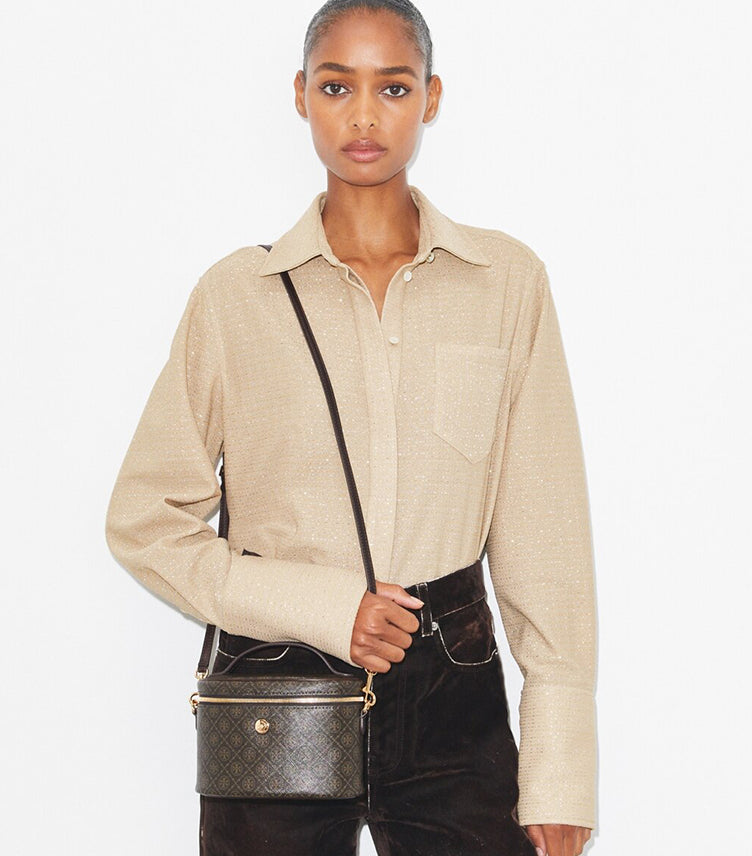 TORY BURCH SOFT PEBBLED VANITY CASE