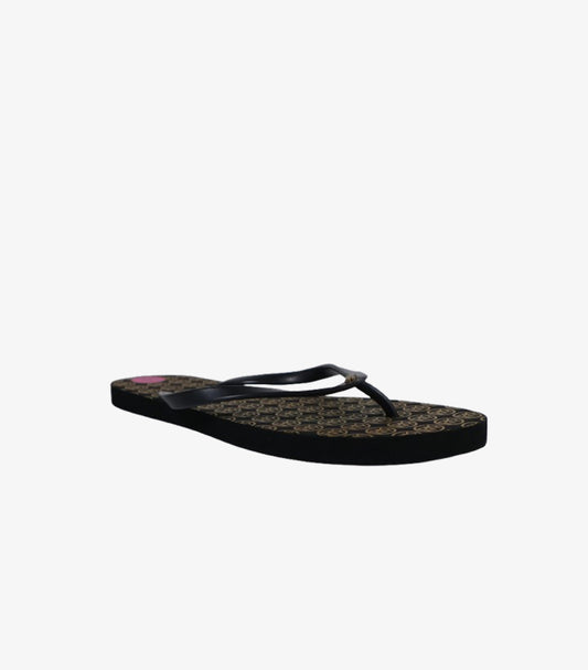 DKNY BLACK & GOLD MONOGRAM FLIP FLOPS
