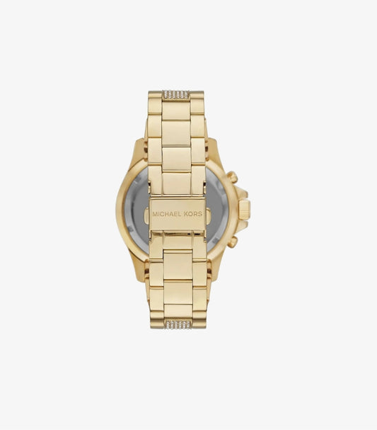 MICHAEL KORS QUARTZ GOLD STAINLESS STEEL BLACK DIAL 42MM WATCH MK5828