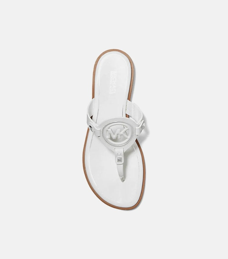 MICHAEL KORS AUBREY CUTOUT LEATHER T-STRAP SANDAL