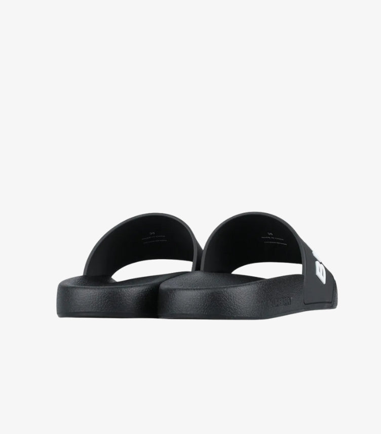 BURBERRY LOGO SLIDES SANDALS BLACK