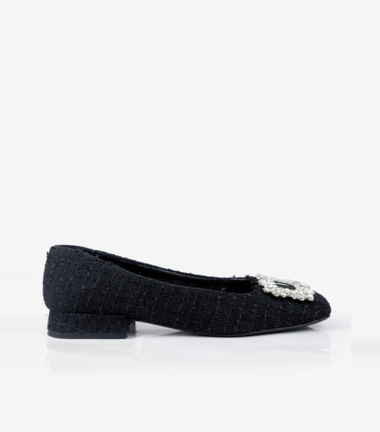 ZARA SUEDE BLACK FLAT PUMPS