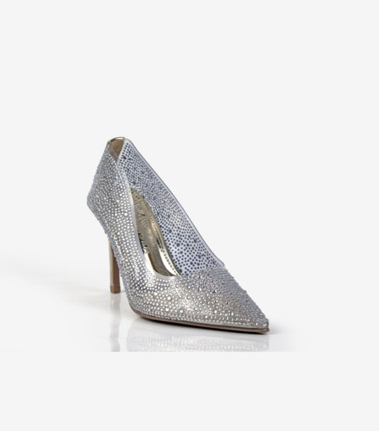 KURT GEIGER SILVER TRANSPARENT HEELS