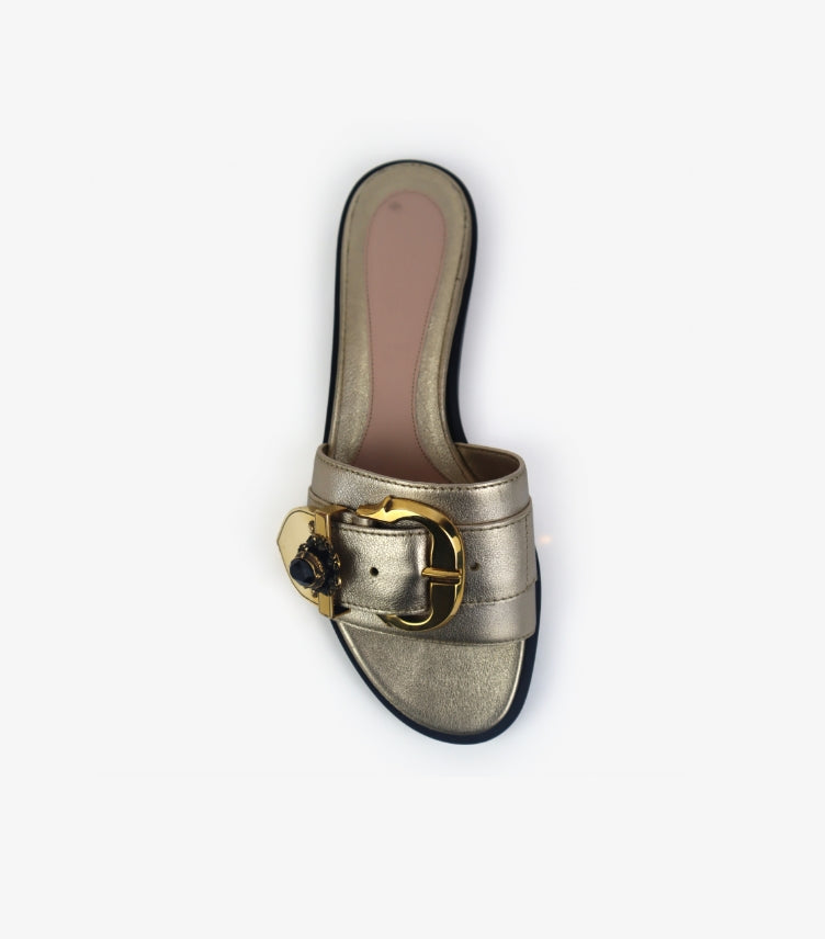 ALEXANDER MCQUEEN LEATHER FLATS SANDALS