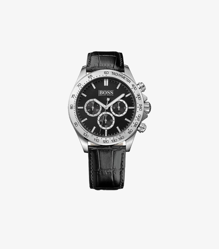 HUGO BOSS CHRONOGRAPH QUARTZ WATCH WITH LEATHER STRAP 1513178