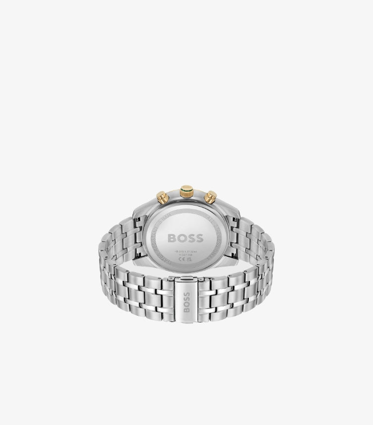 HUGO BOSS TWO-TONE CHRONOGRAPH WATCH WITH GREEN DIAL 1514195