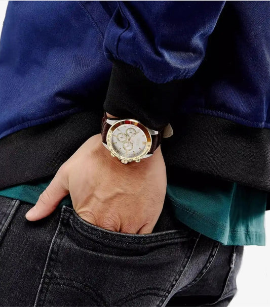 HUGO BOSS ANALOGUE QUARTZ WATCH WITH LEATHER STRAP 1513174