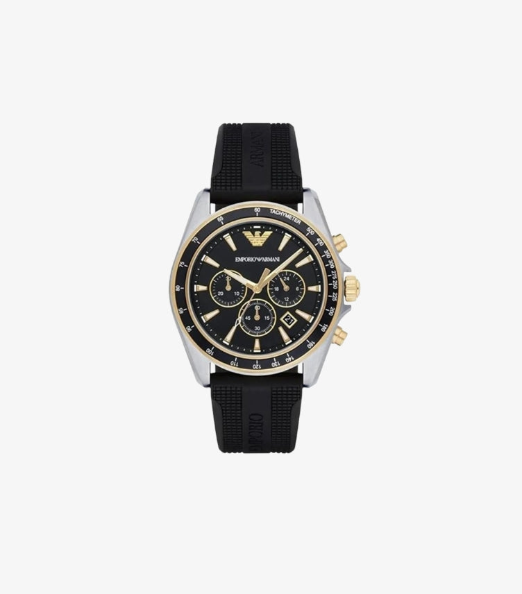 EMPORIO ARMANI SIGMA QUARTZ STAINLESS STEEL AND SILICONE CASUAL WATCH AR80003