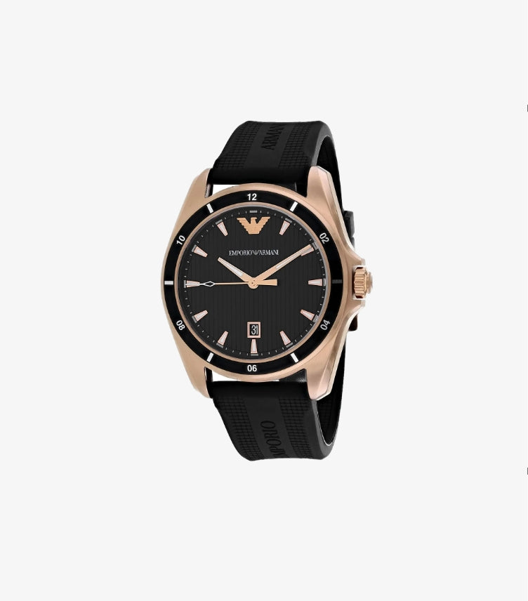 EMPORIO ARMANI ANALOG BLACK DIAL MEN'S WATCH AR11101