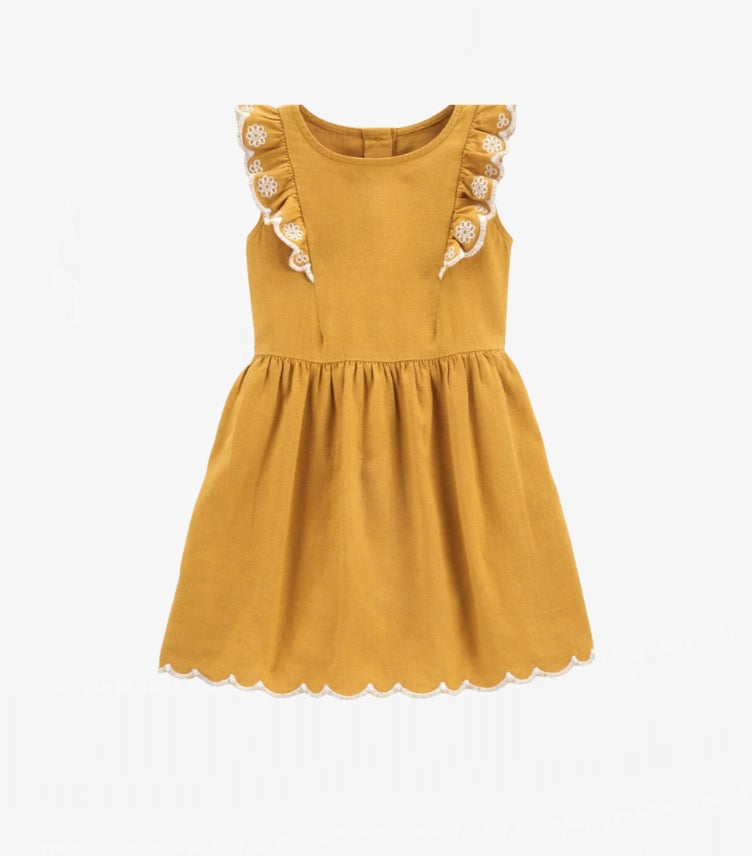 CARTER'S LINEN MUSTARD DRESS