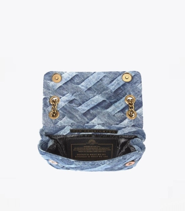 KURT GEIGER LONDON MINI DENIM KENSINGTON BAG