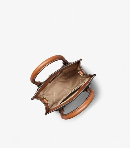 MICHAEL KORS MERCER EXTRA-SMALL LOGO AND LEATHER CROSSBODY BAG