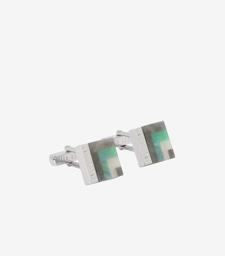 TED BAKER BURRO ART DECO STYLE SQUARE CUFFLINKS