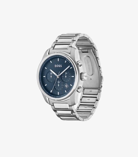 HUGO BOSS LINK-BRACELET CHRONOGRAPH WATCH WITH BLUE DIAL 1513867