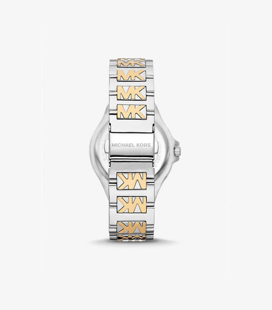 MICHAEL KORS LENNOX PAVÉ TWO-TONE LOGO WATCH MK7338