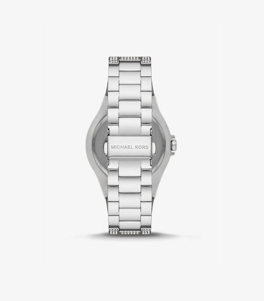MICHAEL KORS OVERSIZED LENNOX PAVÉ SILVER-TONE WATCH MK6990