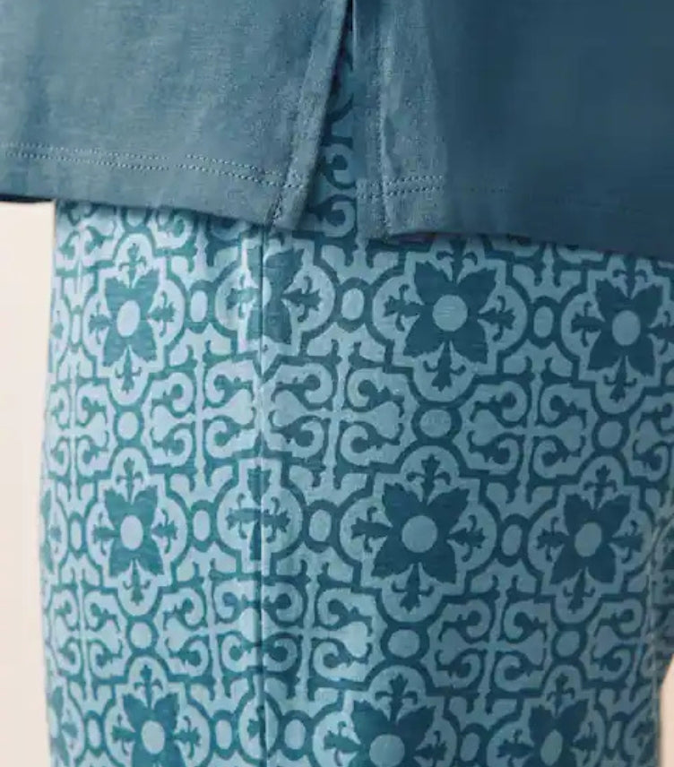 NEXT CHAMBRAY BLUE GEO COTTON PYJAMA SET