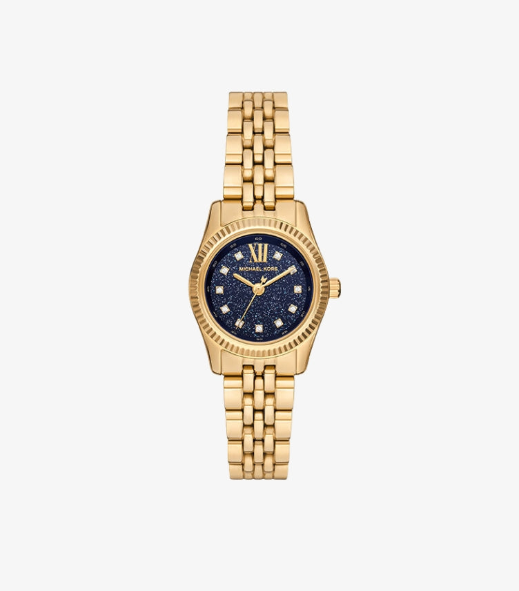 MICHAEL KORS LEXINGTON THREE-HAND GOLD-TONE STAINLESS STEEL WATCH MK4802