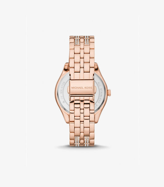 MICHAEL KORS HARLOWE PAVÉ ROSE GOLD-TONE WATCH MK4710