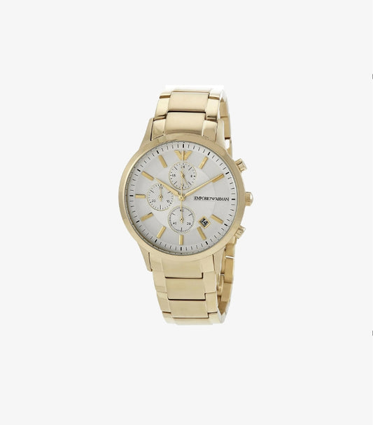 EMPORIO ARMANI MEN'S BEIGE DIAL STAINLESS STEEL ANALOG WATCH AR11332