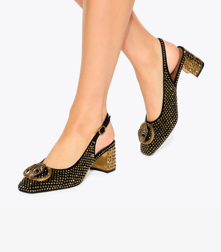 KURT GEIGER CHELSEA BLOCK SLING BACK HEEL