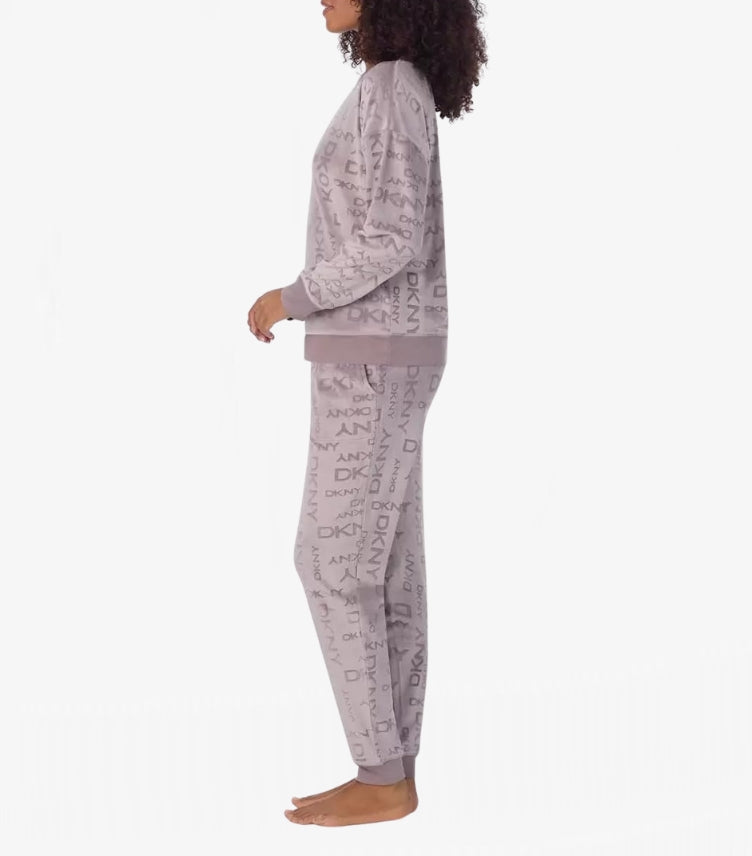 DKNY STRETCH VELOUR 02 PIECE LOUNGE SET