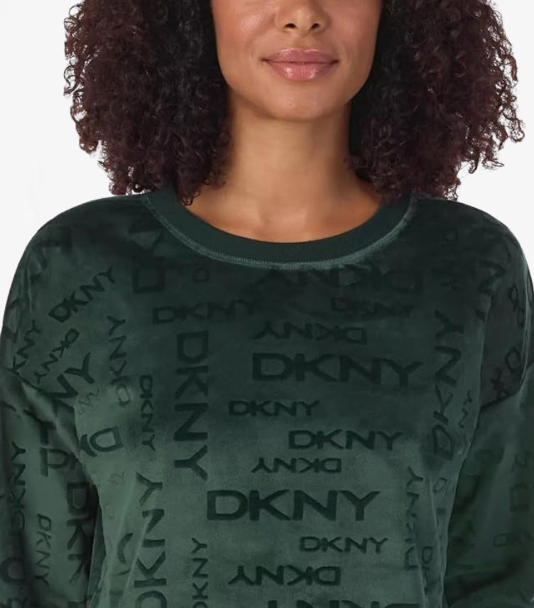 DKNY STRETCH VELOUR 02 PIECE LOUNGE SET