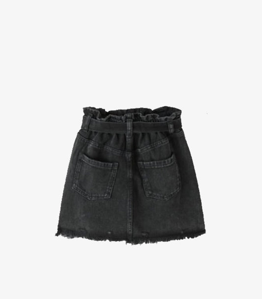 ZARA BLACK PAPERBAG-WAIST MINI SKIRT