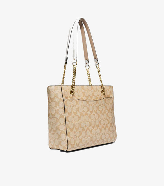 COACH SIGNATURE CAMMIE CHAIN TOTE BAG