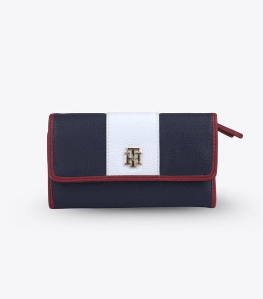 TOMMY HILFIGER STRIPE-DETAIL CONTINENTAL WALLET