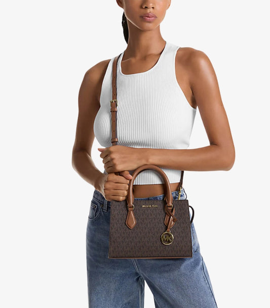 MICHAEL KORS SHEILA SMALL SIGNATURE LOGO SATCHEL