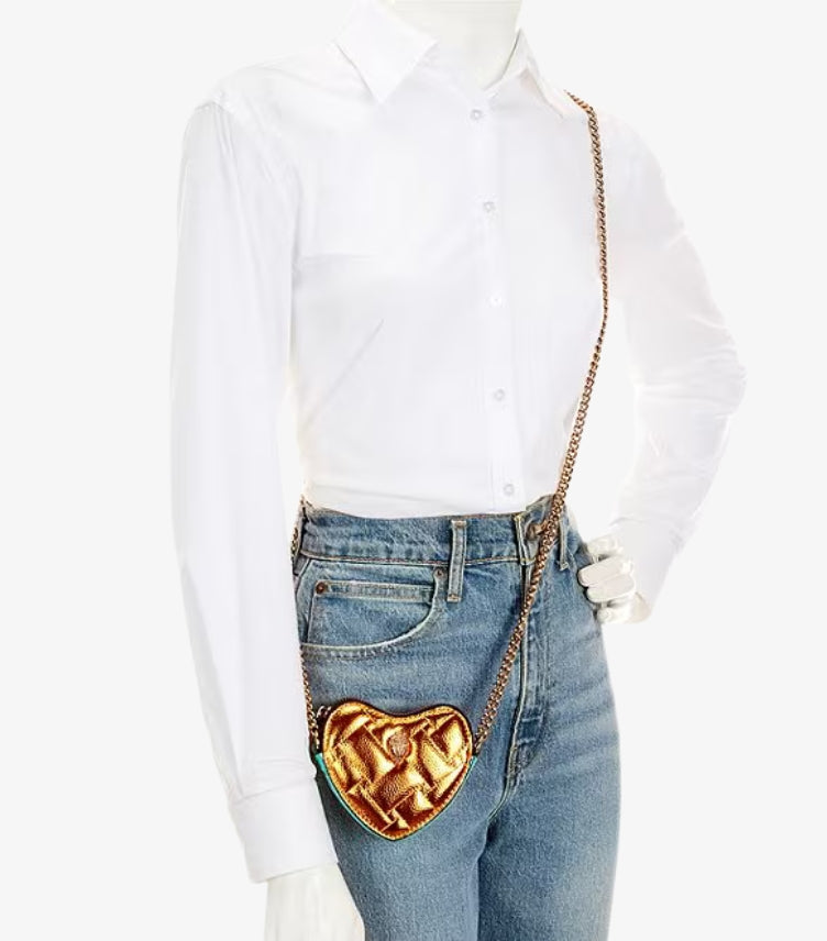 KURT GEIGER LONDONMICRO HEART TWO TONE CROSSBODY BAG