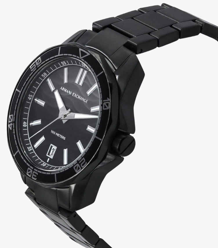 ARMANI EXCHANGE BLACK STAINLESS STEEL WATCH AX1952