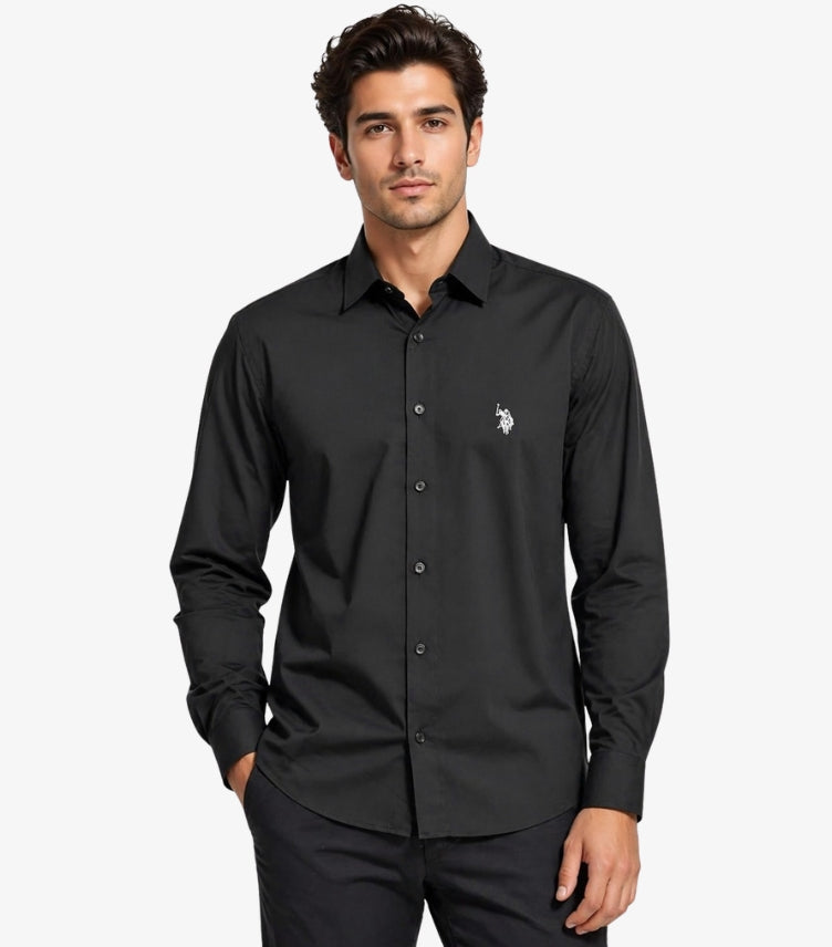 U.S. Polo Assn. Men’s Black Formal Shirt – Slim Fit