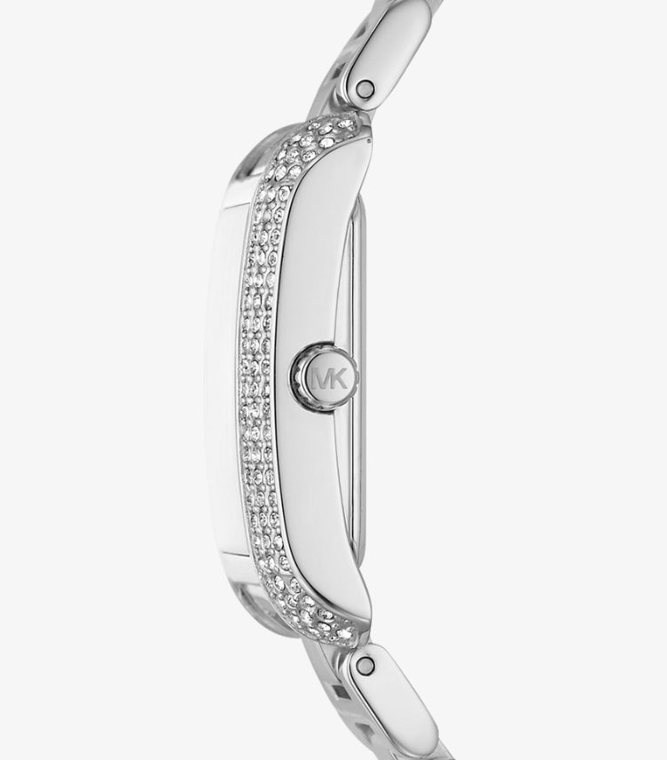 MICHAEL KORS MINI EMERY PAVE SILVER-TONE WATCH MK3289