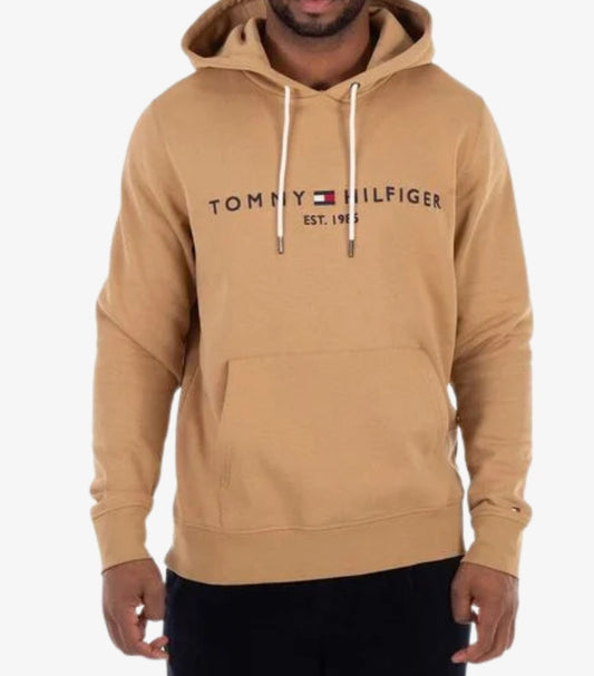 TOMMY HILFIGER MEN'S NATURAL LOGO EMBROIDERY HOODY
