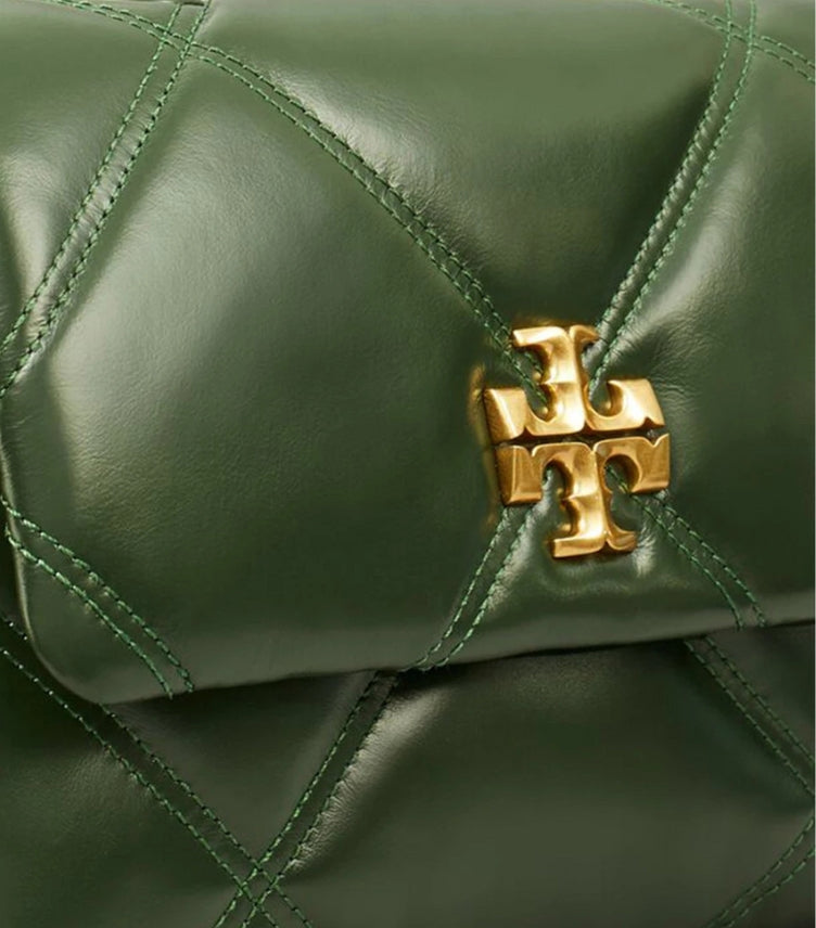 TORY BURCH SMALL KIRA DIAMOND-QUILTED SHOULDER BAG IN LEATHER