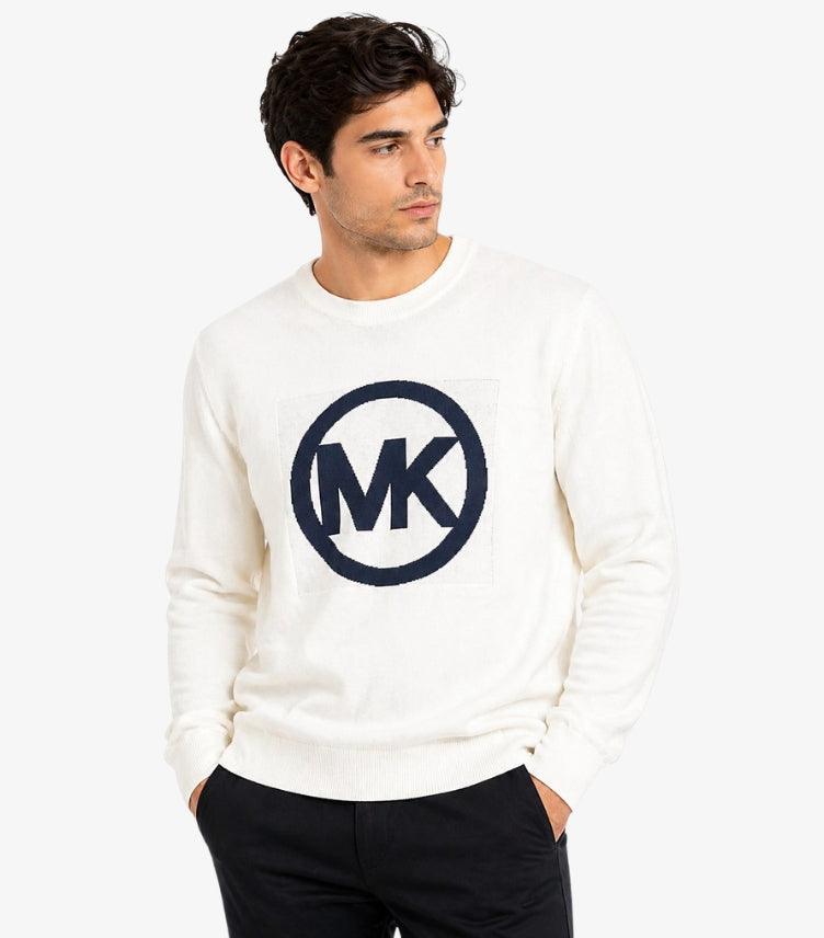 MICHAEL KORS MEN’S OFF-WHITE LOGO CREW NECK SWEATSHIRT