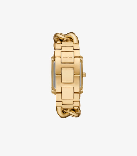 MICHAEL KORS OVERSIZED EMERY PAVE GOLD-TONE CURB LINK WATCH MK7300
