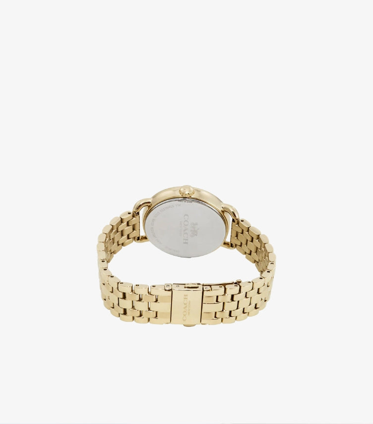 COACH DELANCEY GOLD STAINLESS STEEL BLACK DIAL QUARTZ WATCH - 14502813