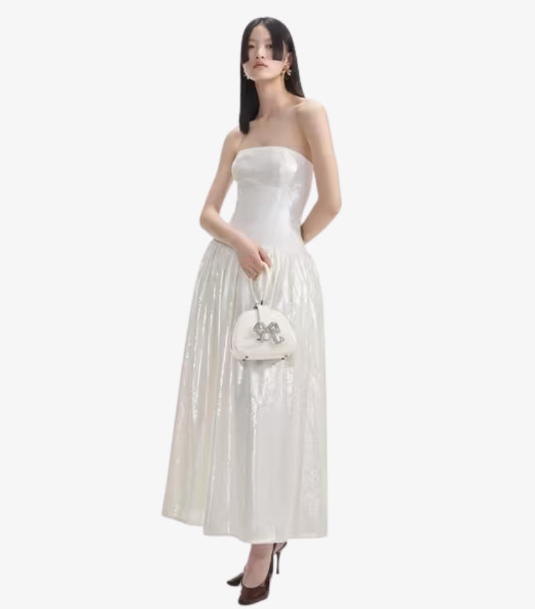 SELF PORTRAIT EMBELLISHED LEATHER TOP HANDLE BAG